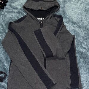 New York Laundry Gray and Black Zip-Up Sweater